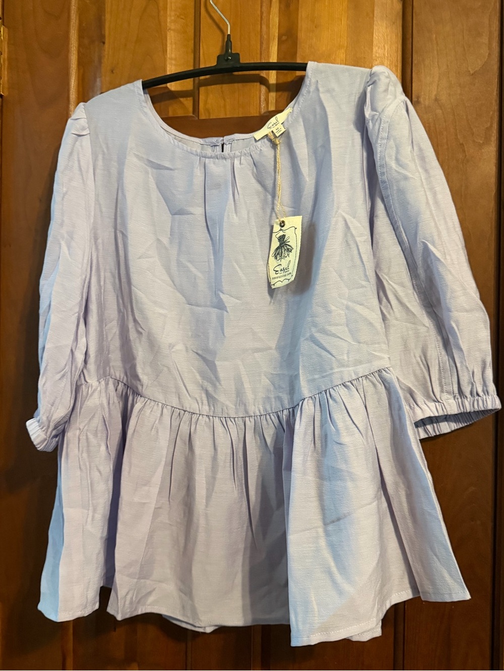 Easel Los Angeles  Lavender Blouse- Lightweight Long Sleeve - Picture 2 of 4